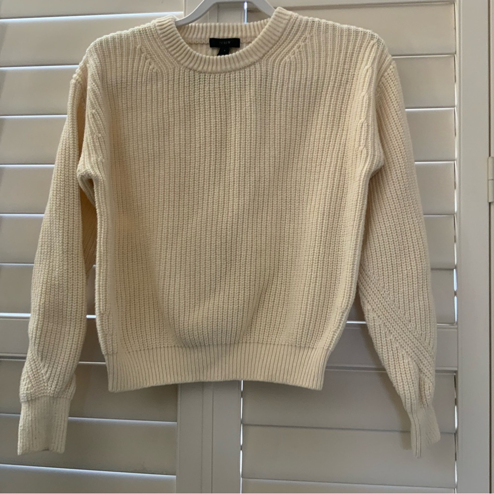 J. Crew Women's Cream Crew Neck Sweater